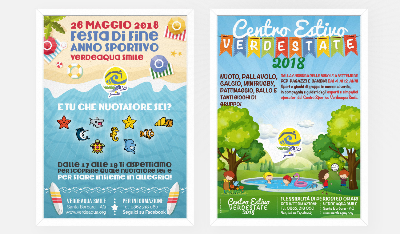 grafica e pubblicità centro sportivo verdeaqua smile