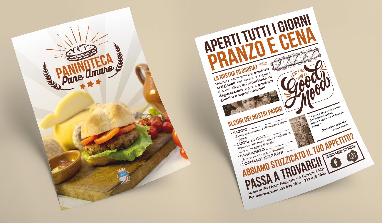 Grafica Volantino Fronte Retro Pane amaro